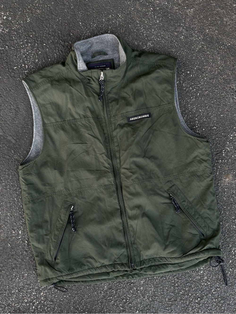 Vintage 90s Abercrombie & Fitch Vest Mens Large Green Fleece Hiking Classic USA